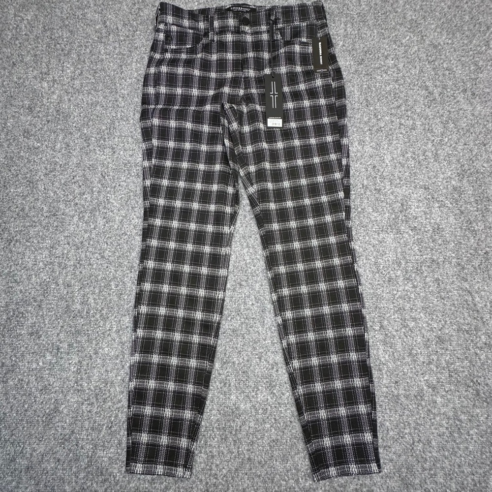 Liverpool Madonna Skinny Pants Size 8/29 Black White‎ Glen Plaid LM2015CA61